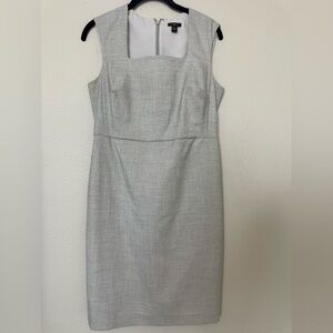 Ann Taylor Sleeveless Midi Sheath Dress in Light Gray